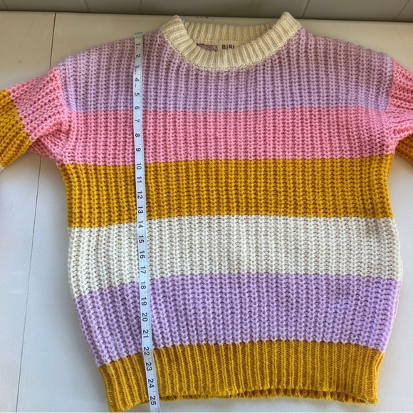 Bibi Chunky Knit Colorful Striped Sweater Size XL - Picture 8 of 9